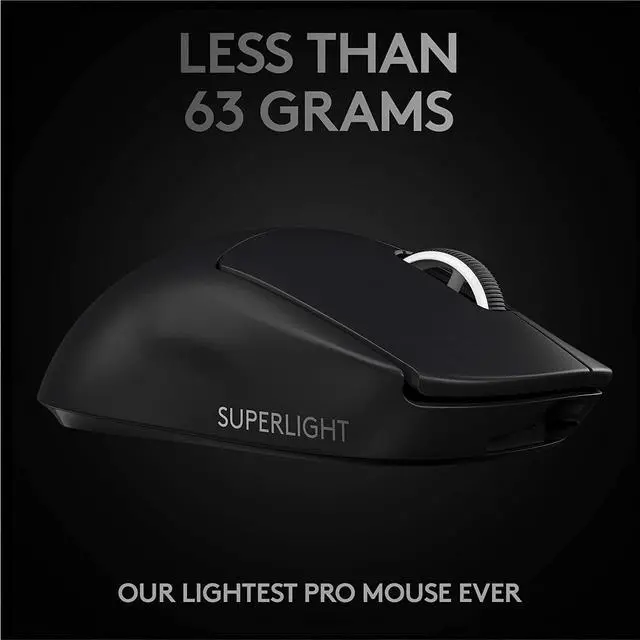 Alt view image 3 of 7 - Logitech G PRO X SUPERLIGHT Wireless Gaming Mouse, Ultra-Lightweight, HERO 25K Sensor, 25,600 DPI, 5 Programmable Buttons, Long Battery Life, Compatible with PC / Mac
