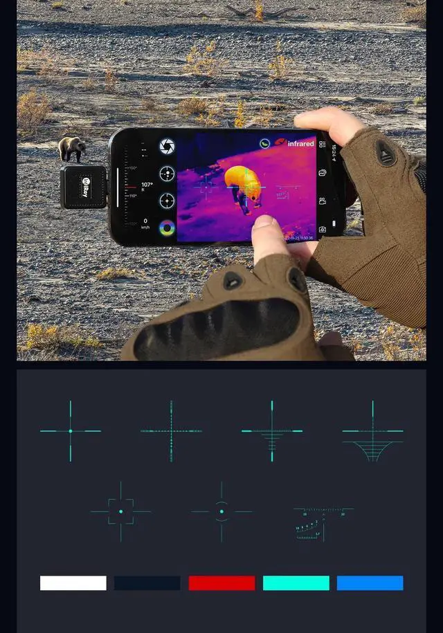 Alt view image 5 of 7 - InfiRay/Xinfrared T2 Pro Thermal Imager Hunting Camera Outdoor Search 1579m Infrared Night Vision Mobile iPhone iOS,Not compatible with iphone 15