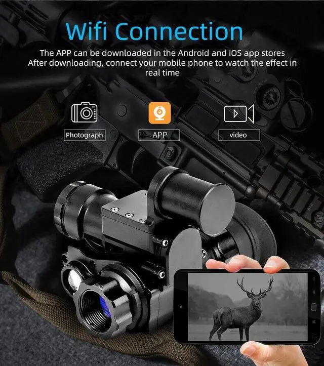 Alt view image 6 of 7 - NVG10 1920x720p Hunting Digital Range 300m WIFI Monocular Night Vision for Hunting Observation (with Mount )