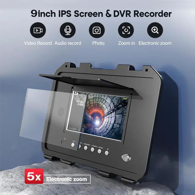 Alt view image 5 of 7 - 9'' IPS Screen Borescope DVR Recorder 360° Rotate Pipe Camera IP68 Waterproof Endoscope