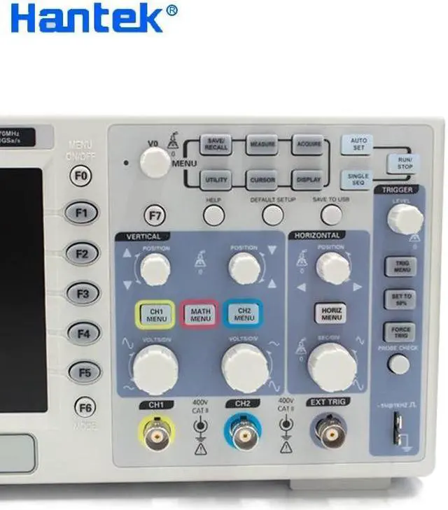 Alt view image 3 of 5 - Hantek DSO5072P Digital Oscilloscope 70mhz 1gsa/s 2ch 40k 7" tft Signal Waveform Real Time Sample Rate 7' Display WVGA 800x480