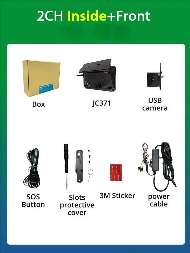 Main image of Jimi JC371 4G AI DashCam 3 Channels Live Video Real Time GPS Tracking Free APP 2 Cameras-JC371+CI02
