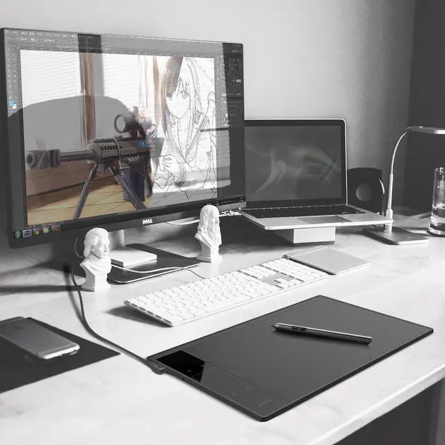 Alt view image 3 of 7 - Drawing Tablet VEIKK A30 V2 10x6 Inch Pen Tablet with Pressure Sensitivity 8192 Levels Battery Free Pen for Digital Drawing with Artist Glove