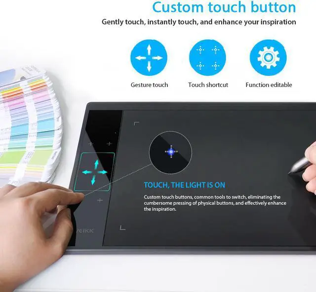 Alt view image 7 of 7 - Drawing Tablet VEIKK A30 V2 10x6 Inch Pen Tablet with Pressure Sensitivity 8192 Levels Battery Free Pen for Digital Drawing with Artist Glove