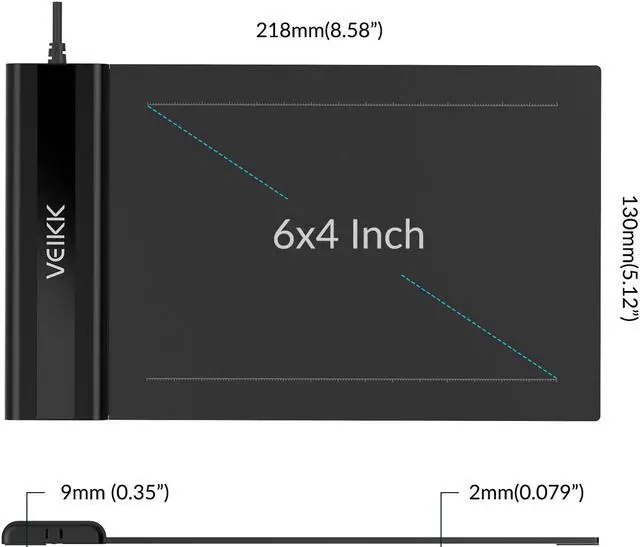 Alt view image 5 of 7 - VEIKK S640 V2 Graphics Drawing Tablet 6x4 inch OSU Pen Tablet with Battery-Free Stylus for Android, Windows and Mac OS (8192 Level Pressure)