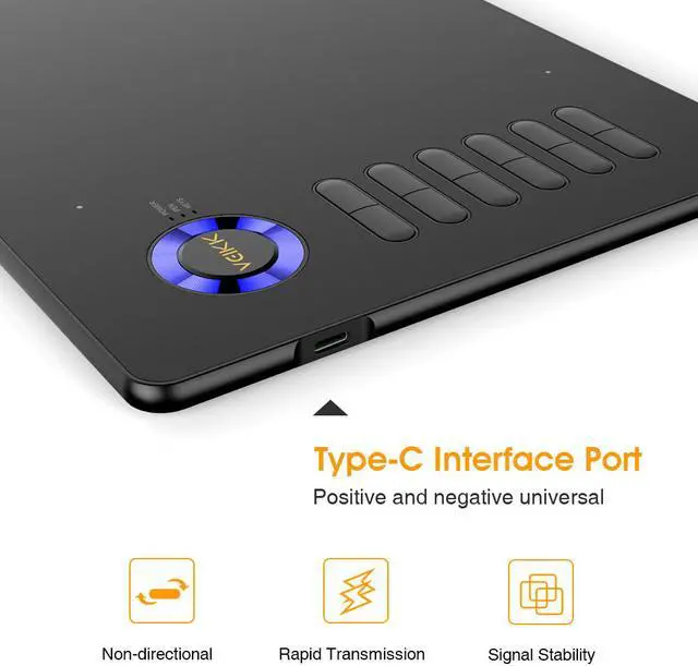 Alt view image 4 of 4 - VEIKK A15 Graphic Drawing Tablet 10x6 inch Digital Pen Tablet with Battery-Free Passive Stylus and 12 Shortcut Keys
