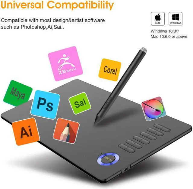 Alt view image 3 of 4 - VEIKK A15 Graphic Drawing Tablet 10x6 inch Digital Pen Tablet with Battery-Free Passive Stylus and 12 Shortcut Keys