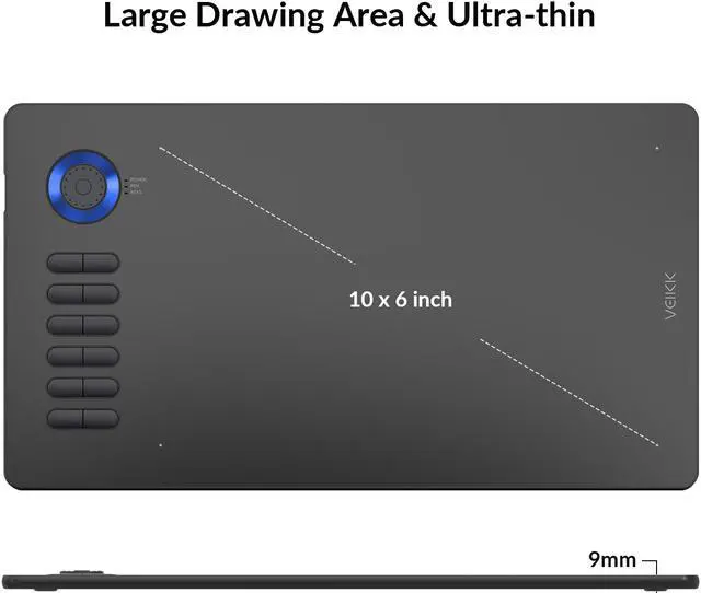 VEIKK A15 Pro Graphics Drawing Tablet 10 x 6 inch Digital Drawing ...