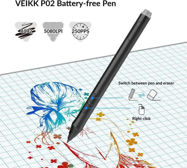 VEIKK A15 Pro Graphics Drawing Tablet 10 x 6 inch Digital Drawing ...