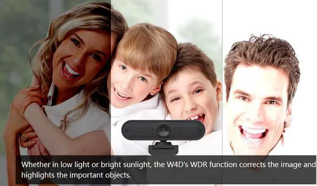 Alt view image 5 of 7 - 2K webcam for PC, full HD computer camera with protective cover, USB webcam with microphone, 30fps streaming webcam with foldable clip/stand for online calls, meetings, zoom, laptops, desktops machine