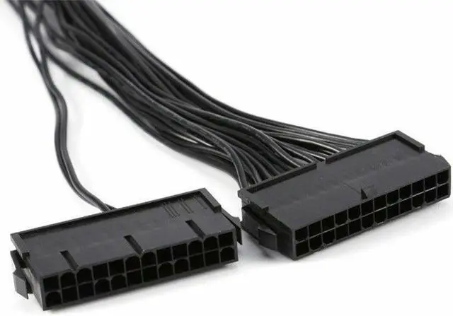 Alt view image 2 of 6 - Dual PSU Power Supply 24-pin ATX Motherboard Mainboard Adapter Connector US SHIP