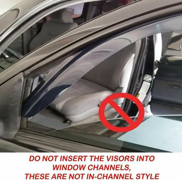 Alt view image 6 of 6 - For 2016-2020 Honda Civic Sedan 4pcs Smoke Window Sun Rain Visors Wind Defectors
