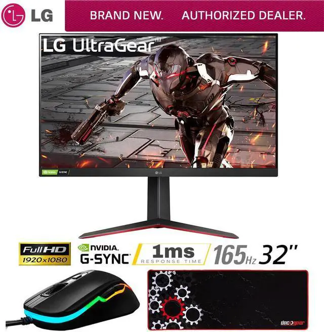 Alt view image 2 of 6 - 32" UltraGear FHD 165Hz HDR10 Gaming Monitor w/ G-SYNC + Gaming Mouse Bundle