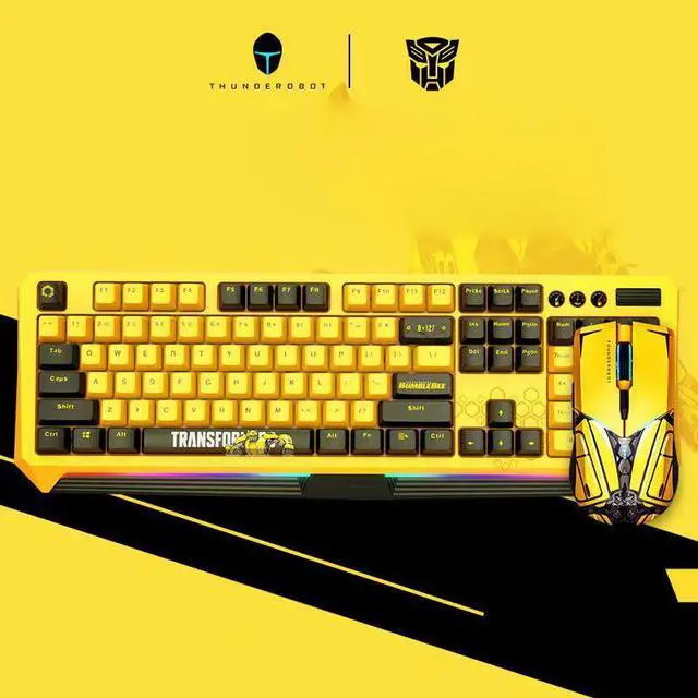 Main image of THUNDEROBOT KG8104R Bumblebee Co branded E-sports Mechanical Keyboard Set Wired and Wireless Dual Mode Mouse