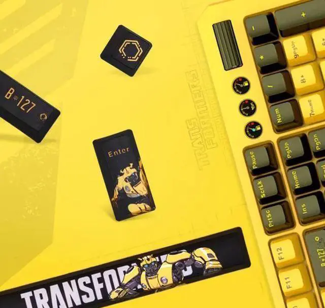 Alt view image 4 of 5 - THUNDEROBOT KG8104R Bumblebee Co branded E-sports Mechanical Keyboard Set Wired and Wireless Dual Mode Mouse