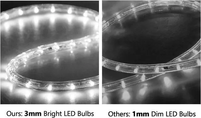 Alt view image 3 of 7 - DELight 50 Ft 2 Wire LED Rope Light Holiday Valentine Party Decorative Lighting White