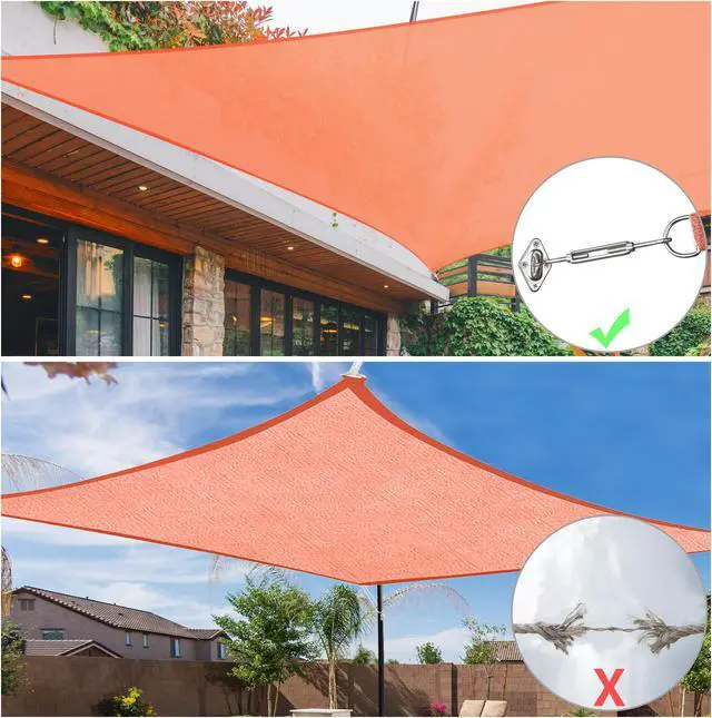Alt view image 4 of 6 - Yescom Rectangle Sun Shade Sail Hardware Kit 304 Anti-Rust Stainless Steel Patio Lawn