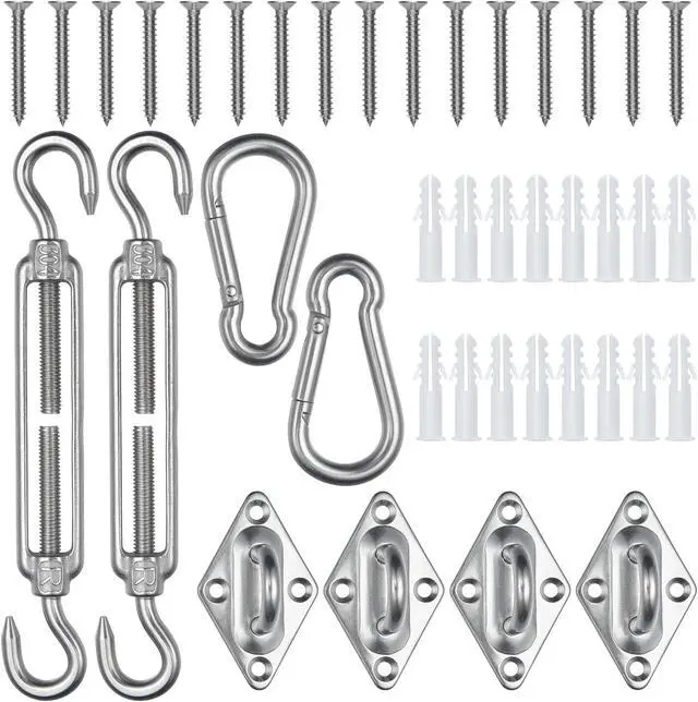 Main image of Yescom Rectangle Sun Shade Sail Hardware Kit 304 Anti-Rust Stainless Steel Outdoor Yard