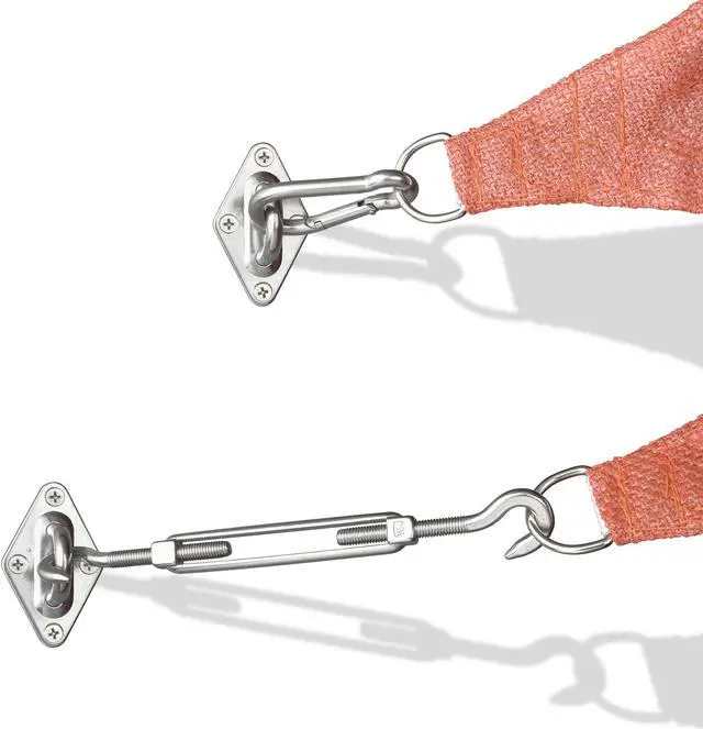 Alt view image 2 of 6 - Yescom Rectangle Sun Shade Sail Hardware Kit 304 Anti-Rust Stainless Steel Patio Lawn