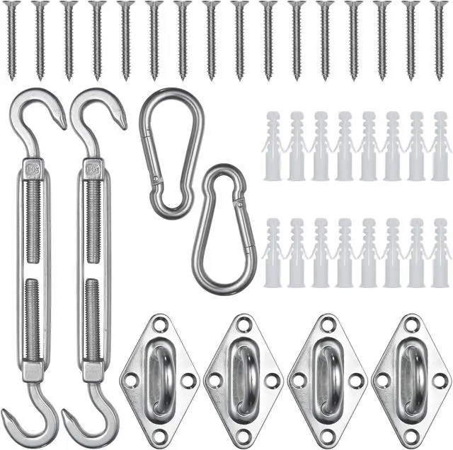 Main image of Yescom Rectangle Sun Shade Sail Hardware Kit 304 Anti-Rust Stainless Steel Patio Lawn