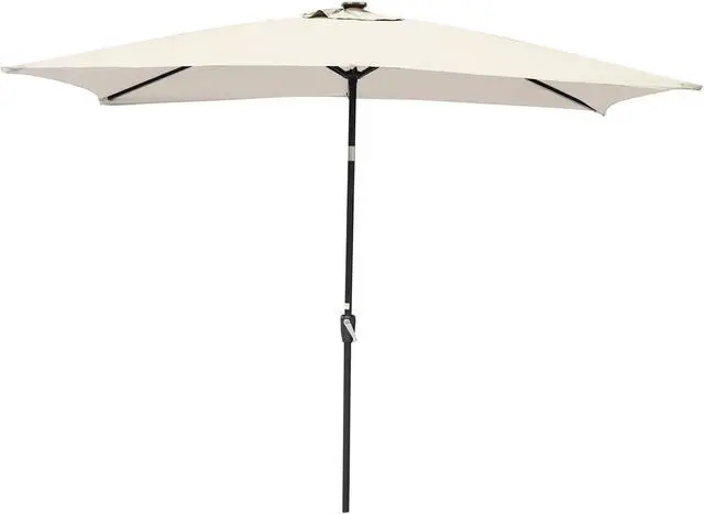 Alt view image 6 of 7 - 10x6.5 Ft Solar Powered Patio Umbrella with Tilt and Crank Balcony Poolside Deck