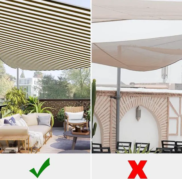 Alt view image 6 of 7 - Yescom 22 Ft 97% UV Block Triangle Sun Shade Sail HDPE Canopy Cover Net Garden 2 Pack