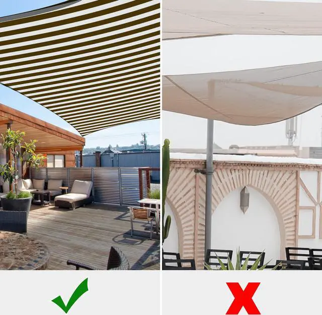 Alt view image 6 of 7 - Yescom 2 Pack 23x22 Ft 95% UV Block Rectangle Sun Shade Sail Canopy Cover Net Outdoor