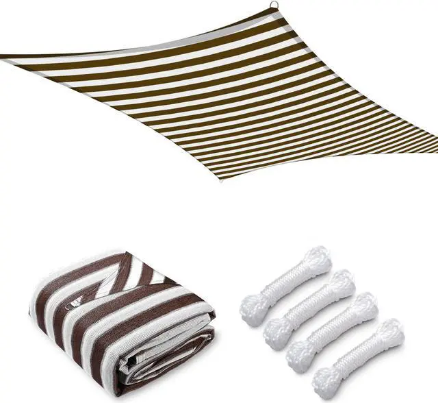 Alt view image 3 of 7 - Yescom 16x16 Ft 97% UV Block Square Sun Shade Sail HDPE Canopy Patio Park Garden