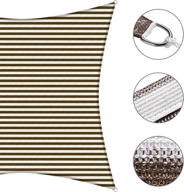 Alt view image 5 of 7 - Yescom 16x16 Ft 97% UV Block Square Sun Shade Sail HDPE Canopy Patio Park Garden