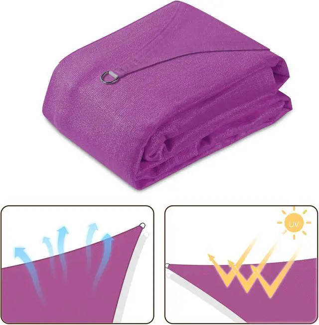 Alt view image 5 of 7 - Yescom 10x10 Ft 97% UV Block Square Sun Shade Sail Canopy Cover Net Outdoor Poolside