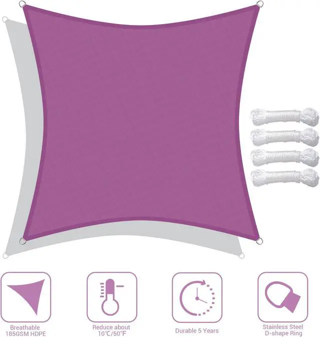 Main image of Yescom 10x10 Ft 97% UV Block Square Sun Shade Sail Canopy Cover Net Outdoor Poolside