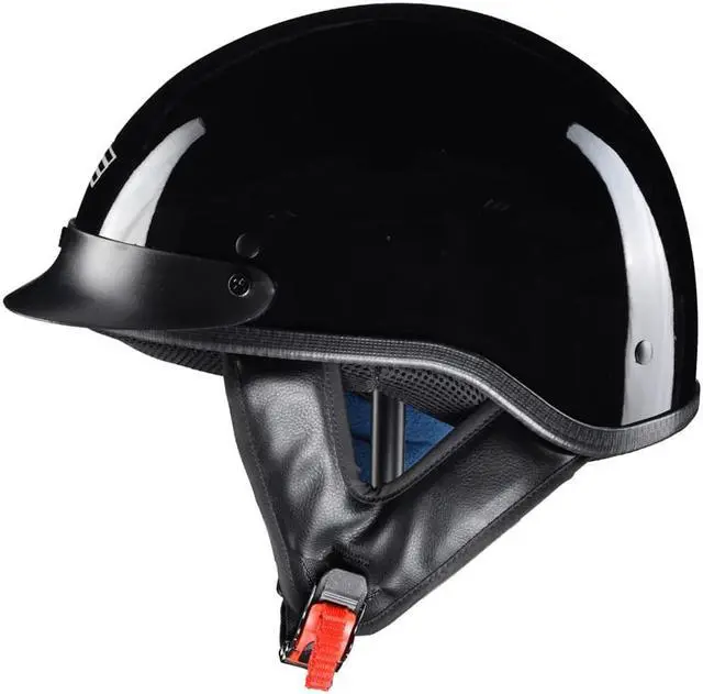 Alt view image 2 of 7 - AHR RUN-C Motorcycle Half Face Helmet Dot Approved Motorbike Cruiser Chopper, M
