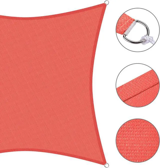 Alt view image 6 of 7 - Yescom 10x10 Ft 97% UV Block Square Sun Shade Sail Canopy Cover Net Backyard Deck