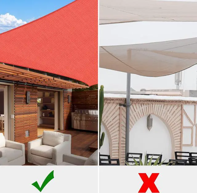 Alt view image 7 of 7 - Yescom 19x13 Ft 97% UV Block Rectangle HDPE Sun Shade Sail Canopy Lawn Outdoor Garden