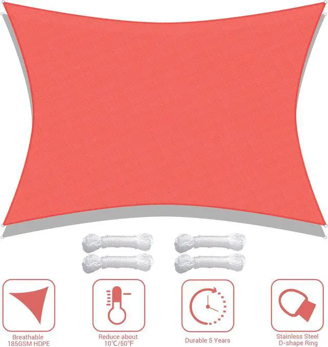 Main image of Yescom 19x13 Ft 97% UV Block Rectangle HDPE Sun Shade Sail Canopy Lawn Outdoor Garden