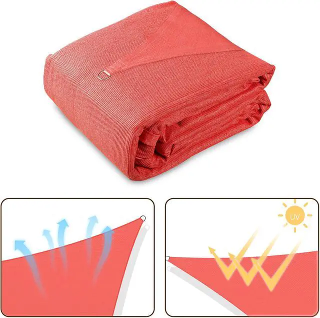 Alt view image 5 of 7 - Yescom 19x13 Ft 97% UV Block Rectangle HDPE Sun Shade Sail Canopy Lawn Outdoor Garden