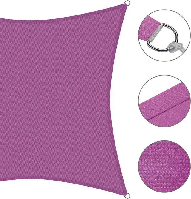 Alt view image 6 of 7 - Yescom 10x10 Ft 97% UV Block Square Sun Shade Sail Canopy Cover Net Outdoor Poolside