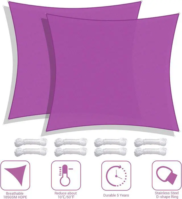 Main image of Yescom 2 Pack 23x22 Ft 97% UV Block Rectangle Sun Shade Sail Canopy Outdoor Patio Lawn