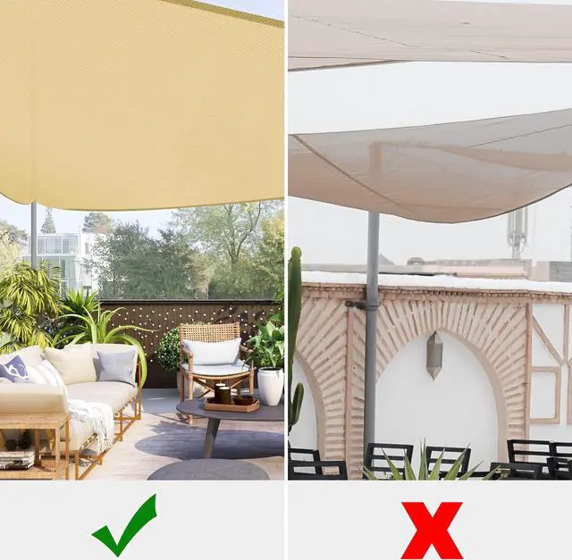 Alt view image 6 of 7 - Yescom 2 Pack 25 Ft 97% UV Block Triangle Sun Shade Sail Canopy Outdoor Patio Poolside