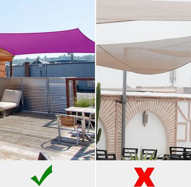 Alt view image 6 of 7 - Yescom 23x20 Ft 97% UV Block Rectangle Sun Shade Sail Canopy Outdoor Patio Pool Lawn