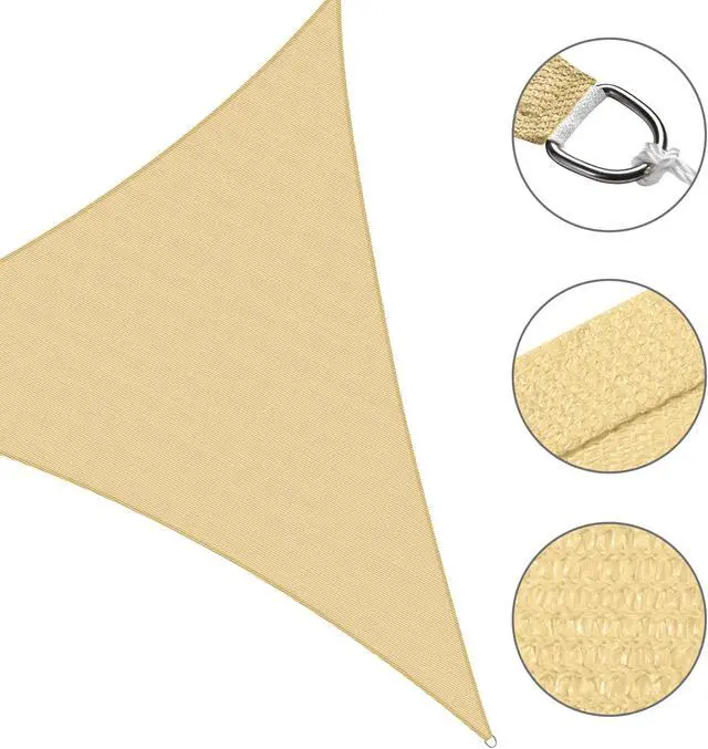 Alt view image 5 of 7 - Yescom 2 Pack 25 Ft 97% UV Block Triangle Sun Shade Sail Canopy Outdoor Patio Poolside