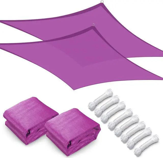 Alt view image 3 of 7 - Yescom 2 Pack 23x22 Ft 97% UV Block Rectangle Sun Shade Sail Canopy Outdoor Patio Lawn