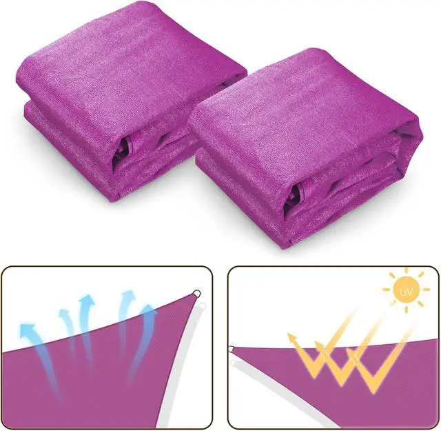 Alt view image 4 of 7 - Yescom 2 Pack 23x22 Ft 97% UV Block Rectangle Sun Shade Sail Canopy Outdoor Patio Lawn