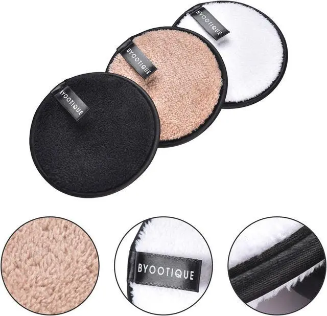Alt view image 3 of 7 - Byootique 3 Pack Makeup Remover Eraser Pad Facial Cleaning Cloth Puff Reusable Microfiber