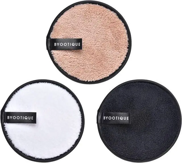 Main image of Byootique 3 Pack Makeup Remover Eraser Pad Facial Cleaning Cloth Puff Reusable Microfiber