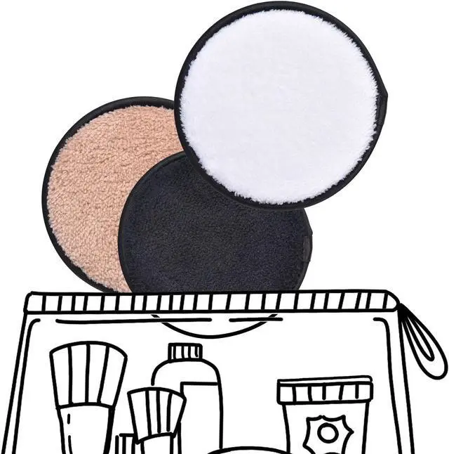 Alt view image 4 of 7 - Byootique 3 Pack Makeup Remover Eraser Pad Facial Cleaning Cloth Puff Reusable Microfiber