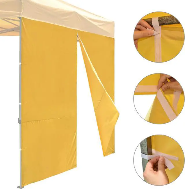 Alt view image 6 of 7 - Instahibit 1080D Privacy Sidewall Zipper 120g UV30+ Fits 10x10fr Canopy 2 Pieces