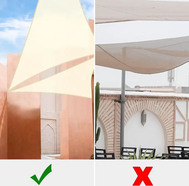 Alt view image 6 of 7 - Yescom 2 Pack 7 Ft 97% UV Block Triangle Sun Shade Sail Heavy Duty Canopy Outdoor Yard