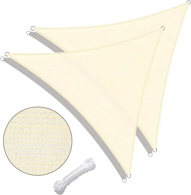 Main image of Yescom 2 Pack 7 Ft 97% UV Block Triangle Sun Shade Sail Heavy Duty Canopy Outdoor Yard