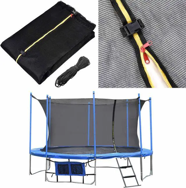 Main image of Yescom Trampoline Round Enclosure Net 15Ft 8 Pole Fence Mesh Netting  Fits All Brands